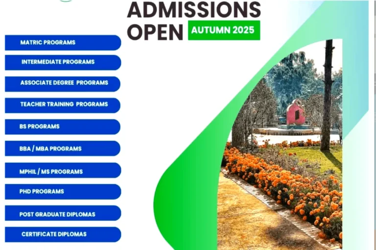 AIOU Admission for all Programs, Matric to P.hD 2025